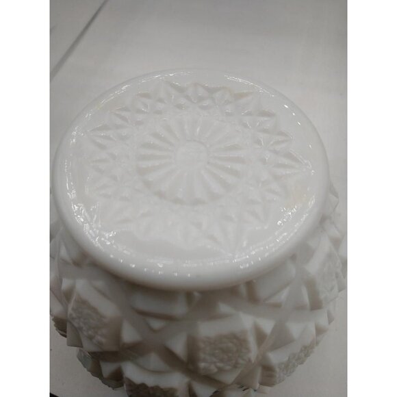 Westmoreland Milk Glass Bowl With Hand-Painted Floral Design & Sawtooth Edge - Picture 7 of 7